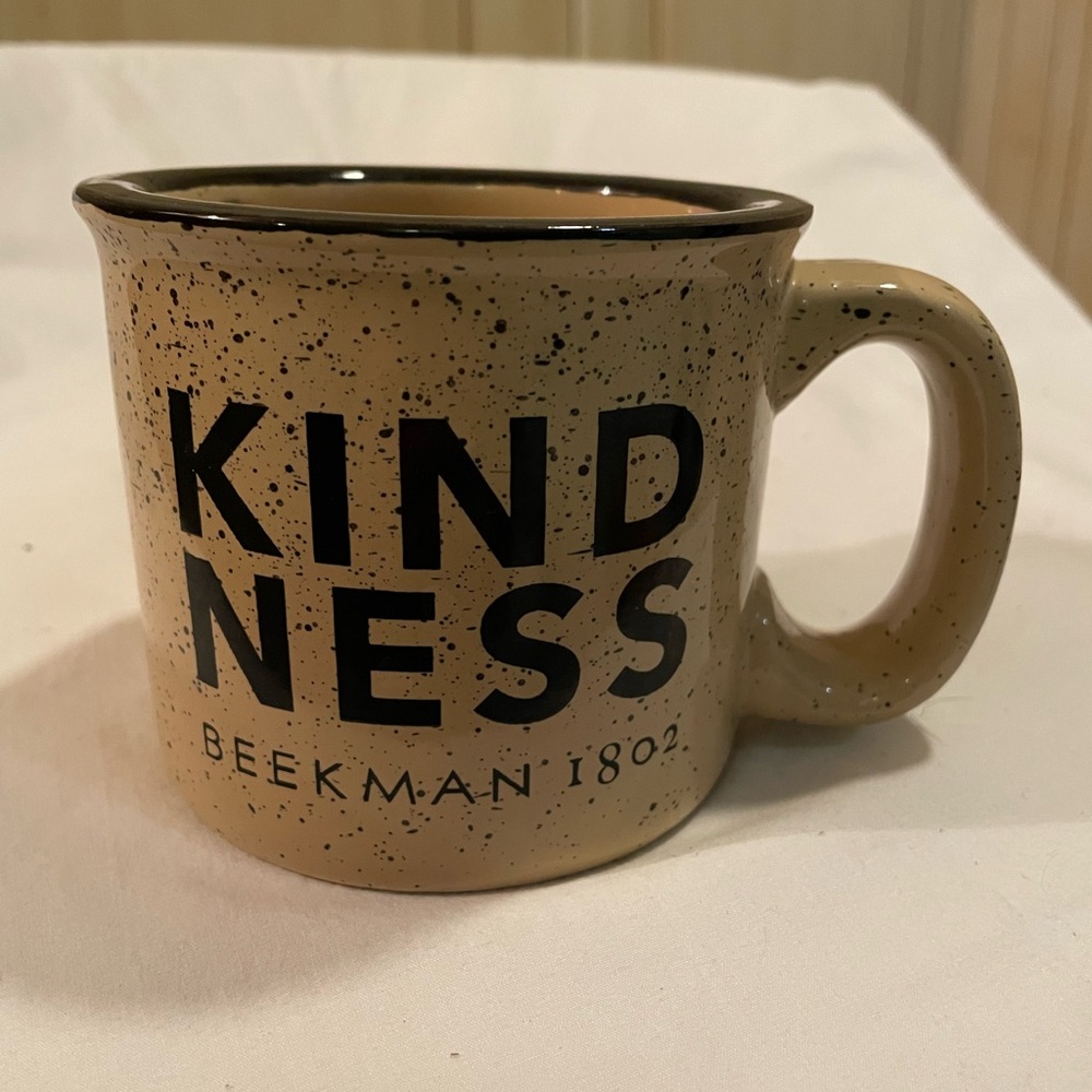 Beekman 1802 Ceramic Tan and Black Kindness Mug